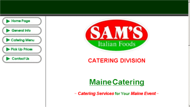 Maine Web Site Starter Example Site - See www.Maine-Catering.com